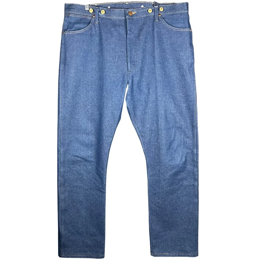 Wrangler Jeans Men 40x32 Blue Cowboy Cut 13MWZ Suspender Buttons Denim Pants